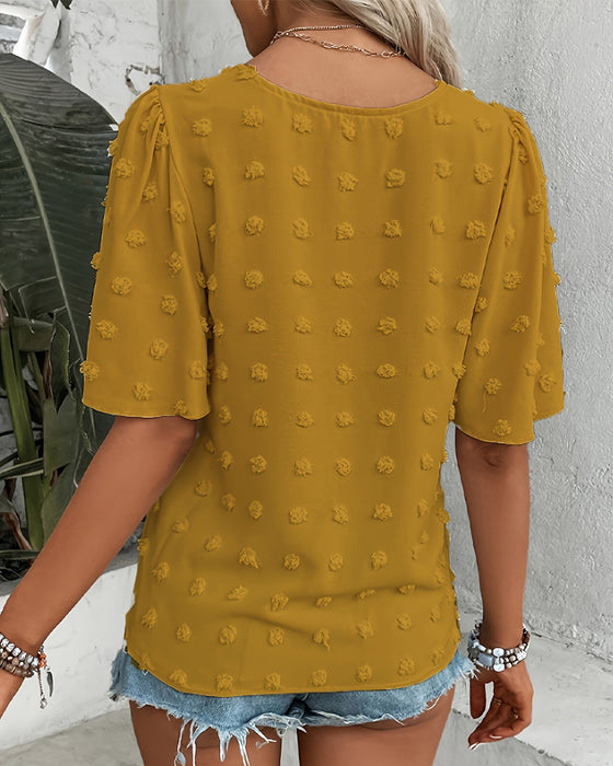 Bluse Sammenføyd Jacquard Rysjeerme