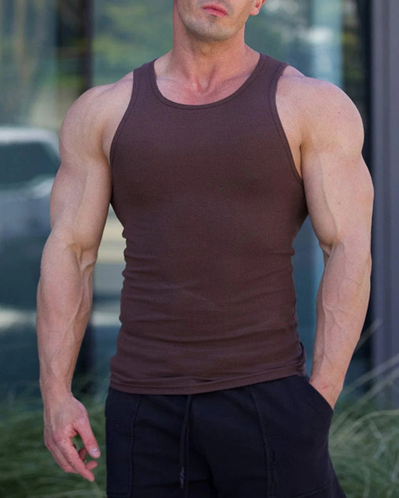 Ensfarget ermeløs vest for menn