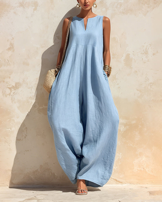 Jumpsuit Liten V-Hals Vide