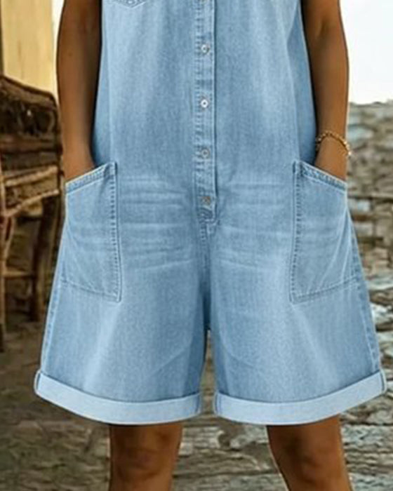 Kjeledress Denim Kort Erme