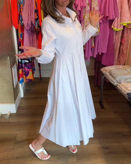 Ensfarget casual kjole med jakkeslag