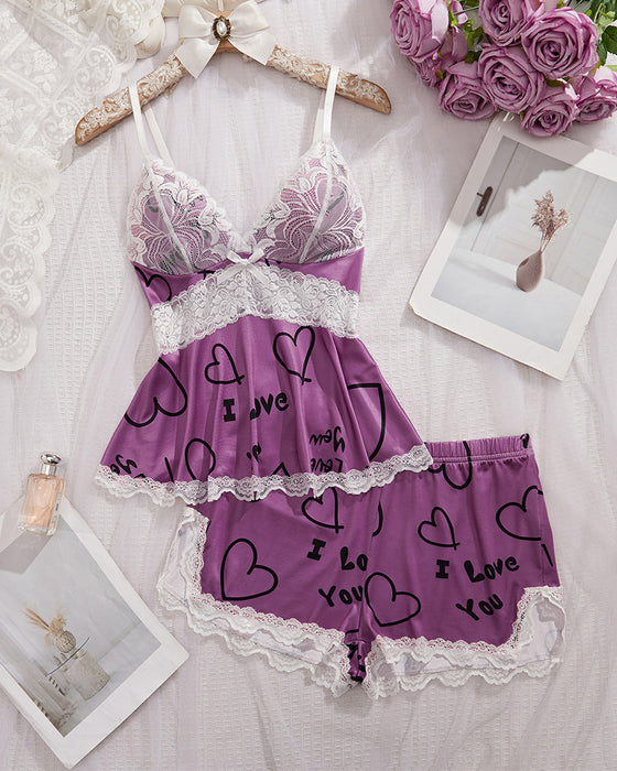 Sett Blonde Lappeteppe Sexy Pyjamas