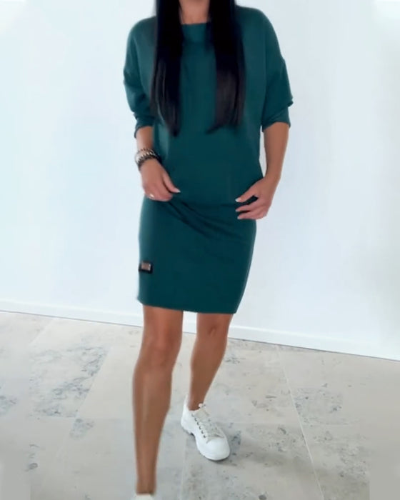 Kjole Langermet Casual Tettsittende