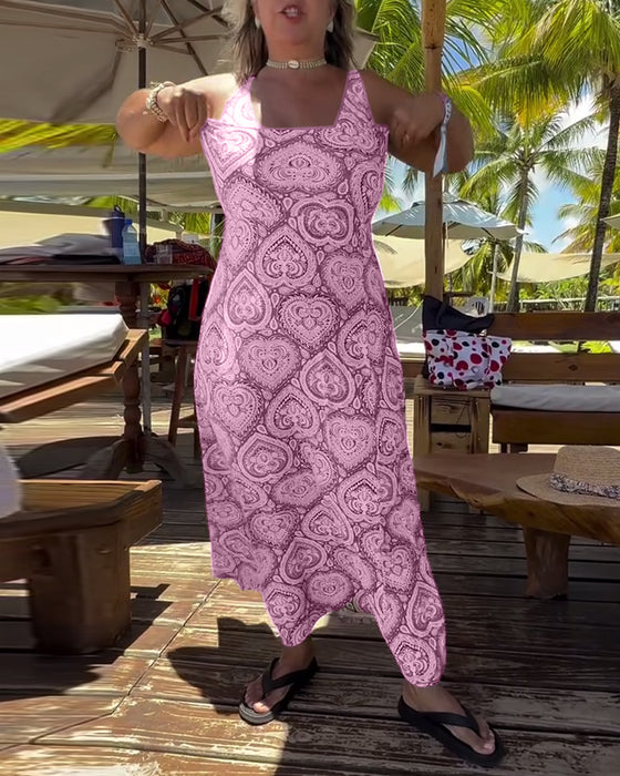 Badedrakt Stroppeløs Hjerte Ferieprint