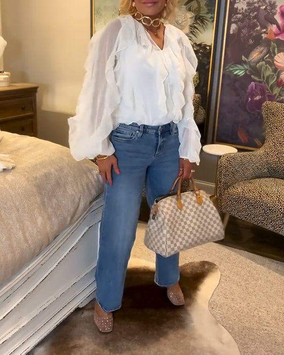 Rysjet, Luftig Skjorte I Ensfarget Design