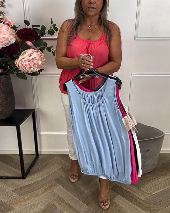 Topp Uten Ermer Ensfarget Foldet