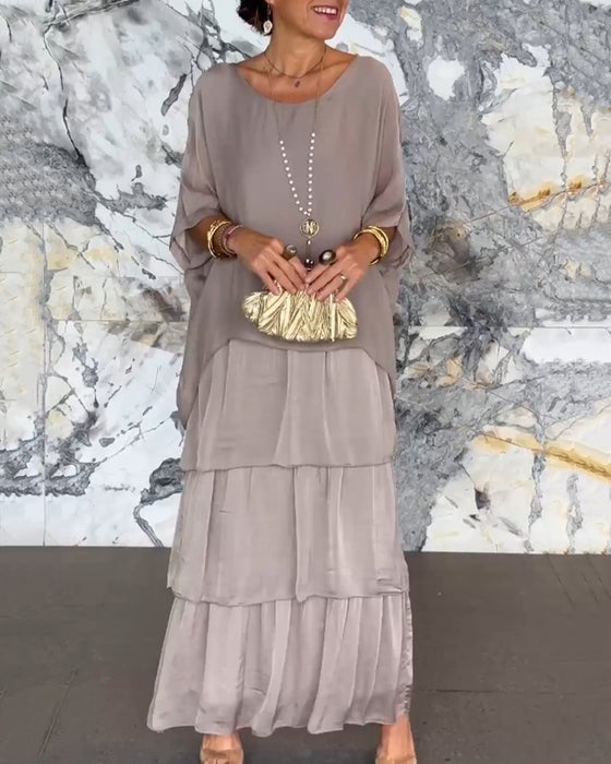 Kjole med kunstnerisk stil og løs passform