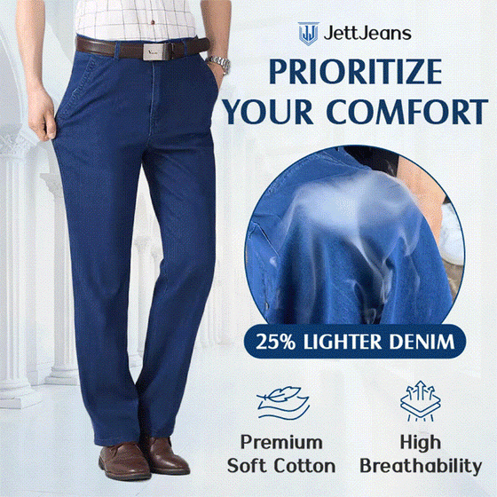 Herre Klassisk Rett Passform Stretchjeans