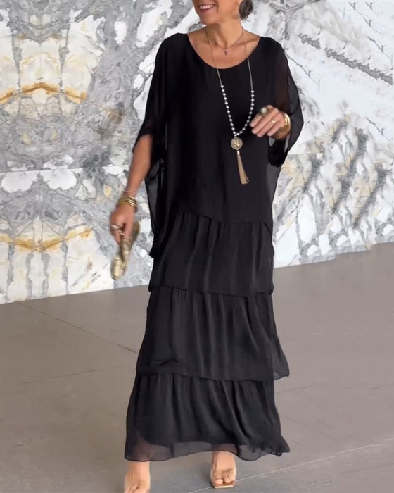 Kjole med kunstnerisk stil og løs passform