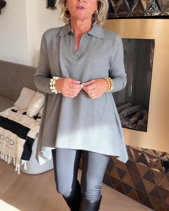 Uregelmessig Krage Langermet Topp