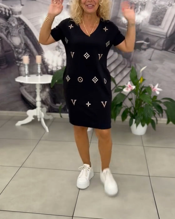 Kjole Mote V-Hals Kortermet