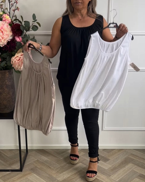 Topp Uten Ermer Ensfarget Foldet