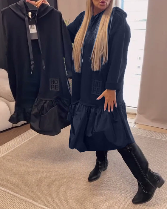 Langermet panel løs hettekjole