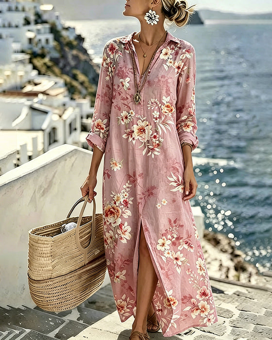 Kjole Blomstret Trykk Maxi