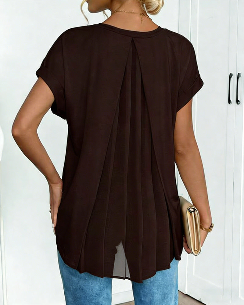 T-Skjorte Kortermet Ensfarget Lappeteppe-Design