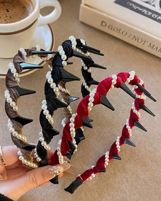 🔥Varmt Salg🔥Vintage Hårbånd Med Kunstig Perle Og Høy Kranium