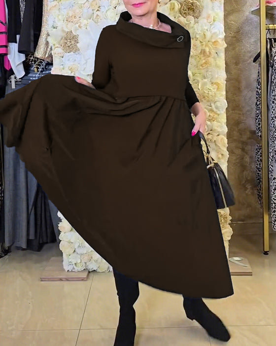 Kjole Modisch Street Ensfarget A-linje