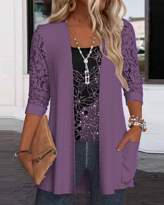 Uformell lappetopp med sommerfuglblonder