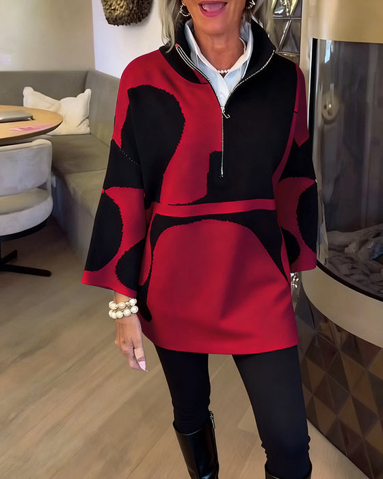 Genser Med Halv Glidelås Og Moteriktig Ståkrage