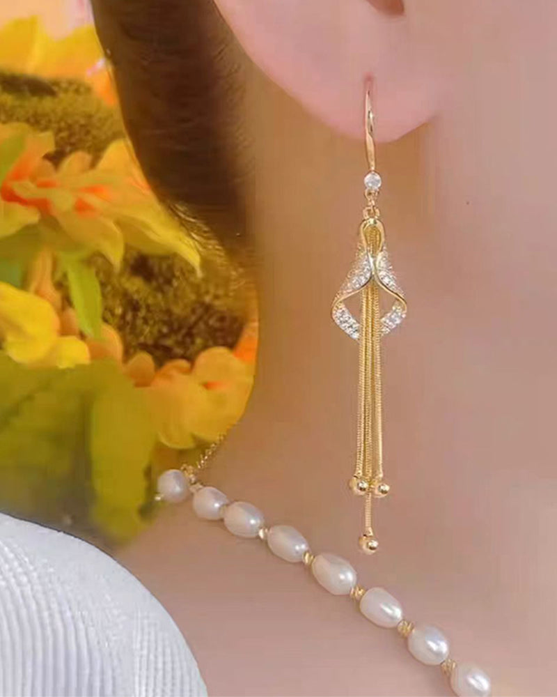 ✨ Øredobber Elegant Diamantformet Fringe 💎