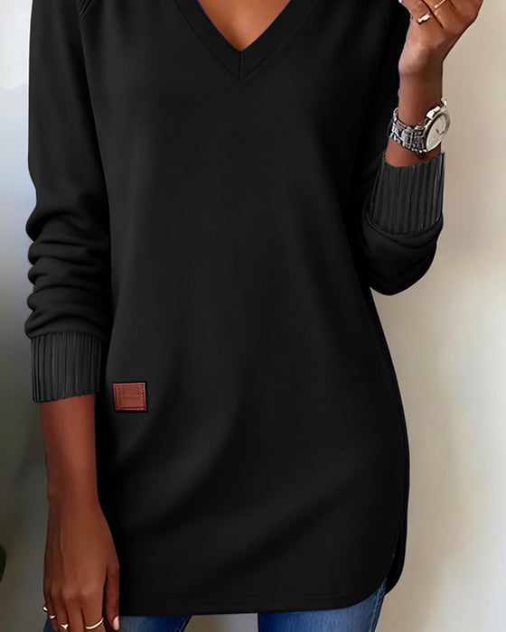 Moderne Sweatshirt Med V-Utringning