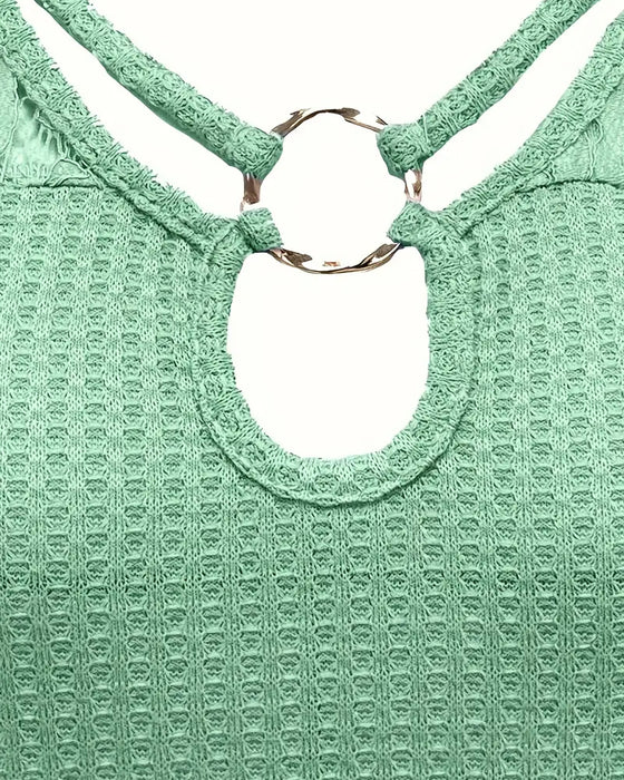 T-Skjorte Blonder Panel Strikket