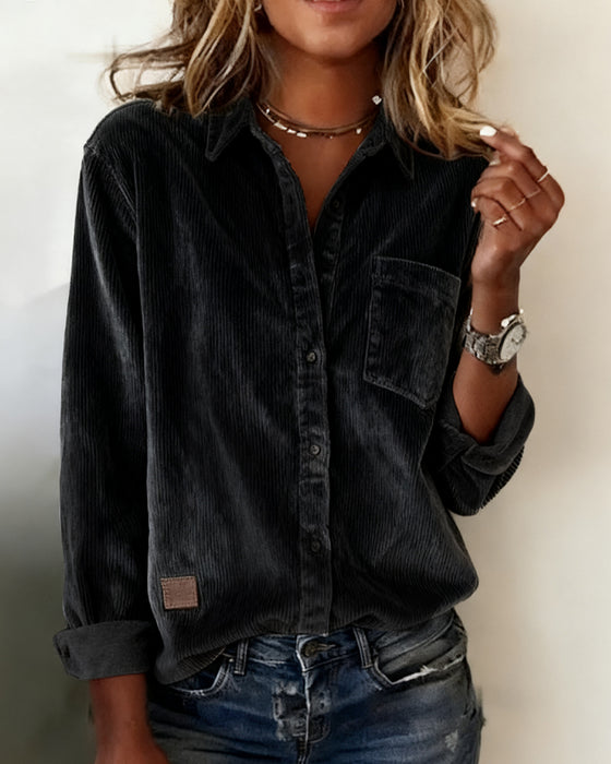 Skjorte Moderne Fløyel Revers