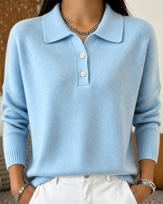 Pullover Halvknapp Knapp Casual