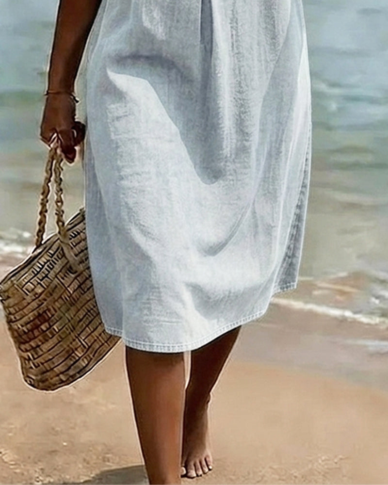 Kjole Lotus Blad Ermer Jeans