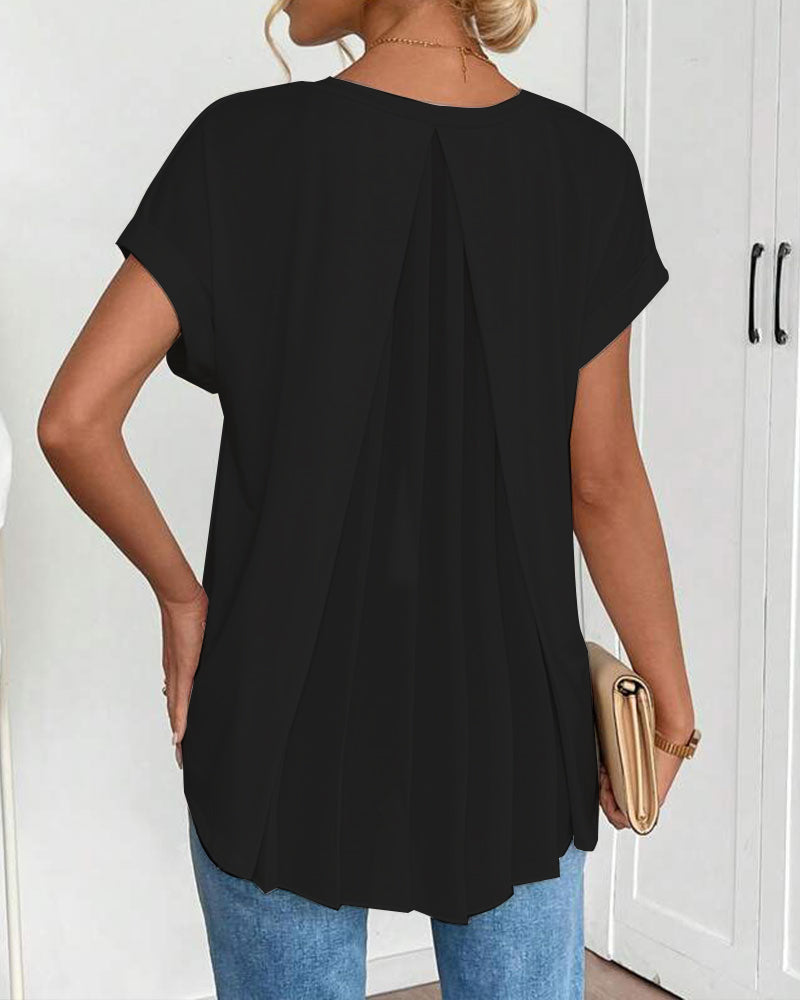 T-Skjorte Kortermet Ensfarget Lappeteppe-Design