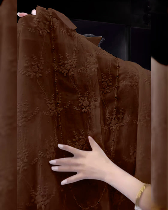 Skjorte Ensfarget Brodert Dropped Shoulder