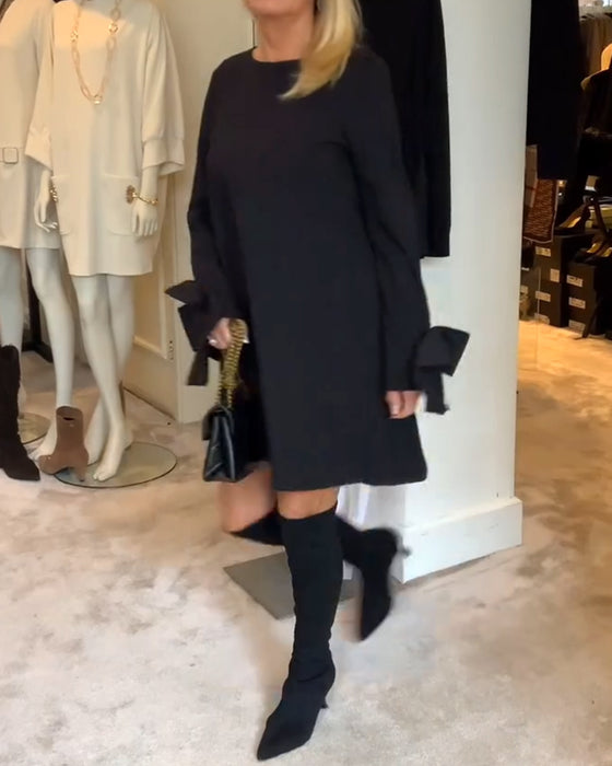 Kjole Modig Rund Hals Sløyfe Erm