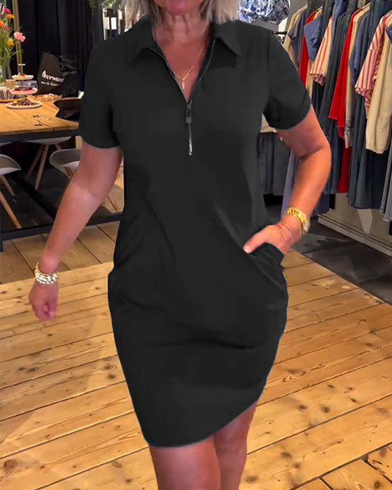 Kjole Krageblad Glidelås