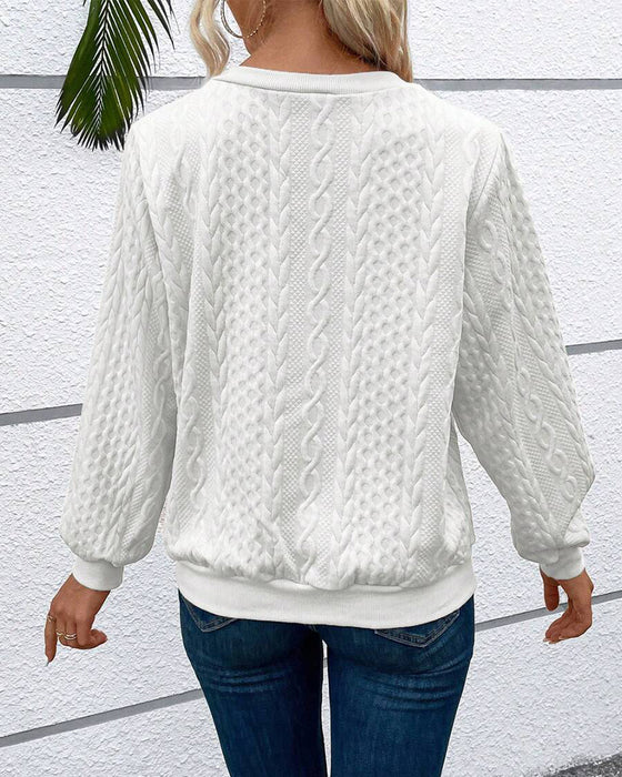 Uformell ensfarget langermet genser med glidelås