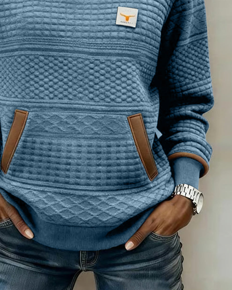 Genser Med Rund Hals Og Fargeblokkering