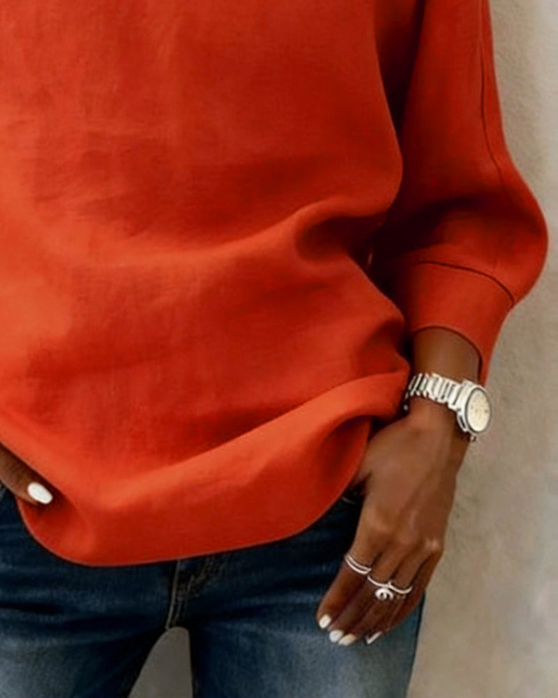 Topp Halvpolo Ensfarget Bomull Lerrets