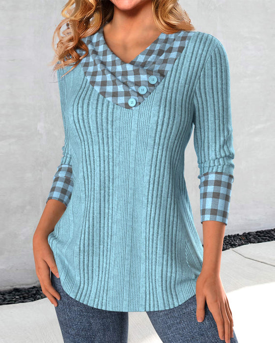 Ensfargede knapper Bluser