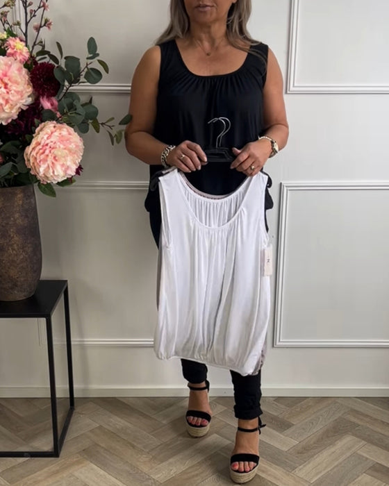 Topp Uten Ermer Ensfarget Foldet