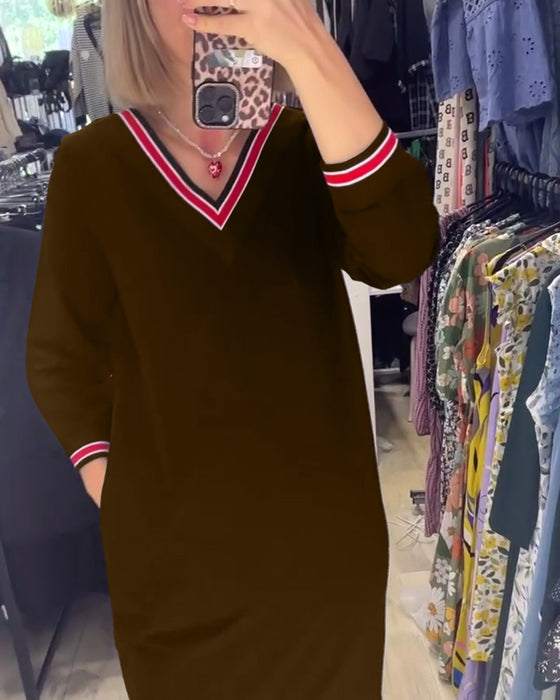 V-hals kjole med lommer