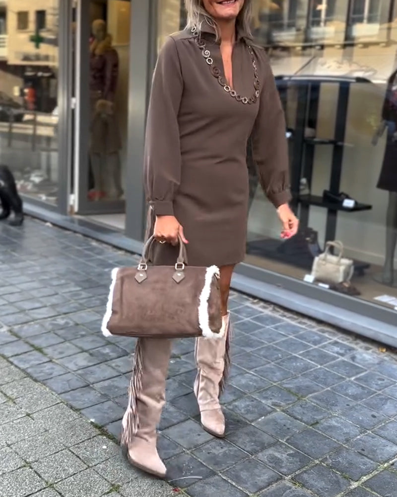 Seksy Og Elegant Kjole Med Dyp V-Utringning