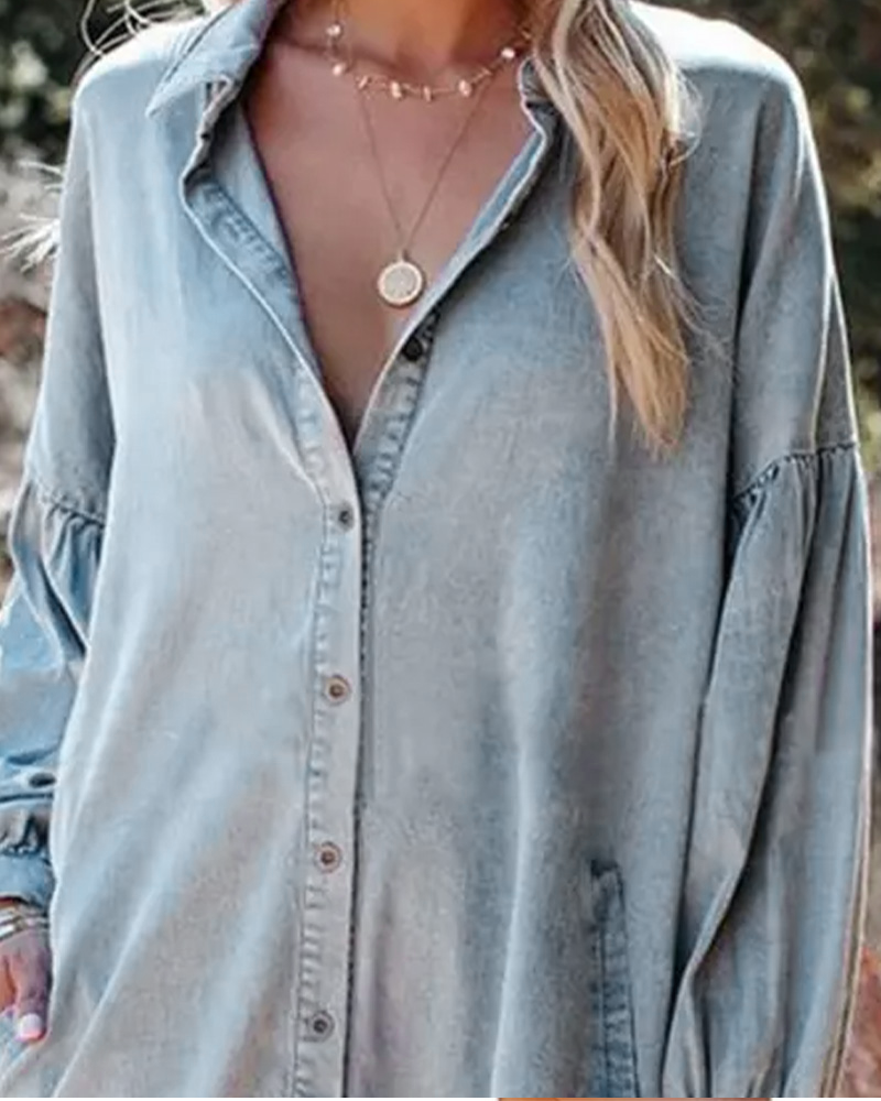 Bluse Boble Erme Knapp Casual