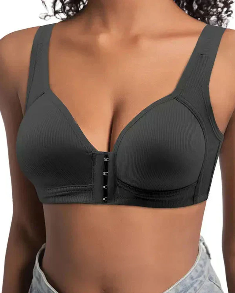 Justerbar frontlukning push-up BH. Trådfri, sømløs med sidestøtte for hverdagsbruk, vår- og sommerkomfort.