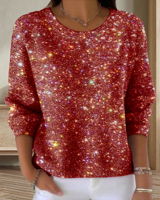 Casual Sweatshirt Med Rund Hals