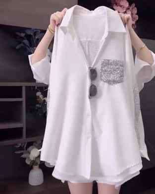 Jakkeslagstrøye Med Lang Erm Og Paljetter