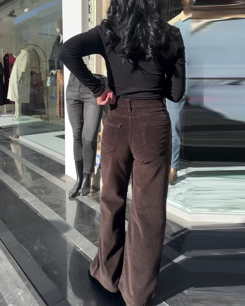 Bukser Fløyel Casual Vide Ben