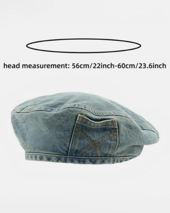 Beret Kvinner Vintage Denim
