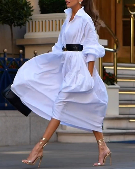 Ensfarget løs og hel uformell kjole