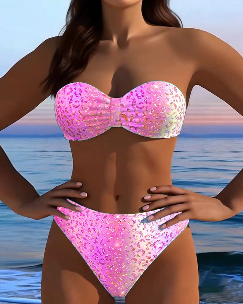 Bikini Leopardmønster Bandeau