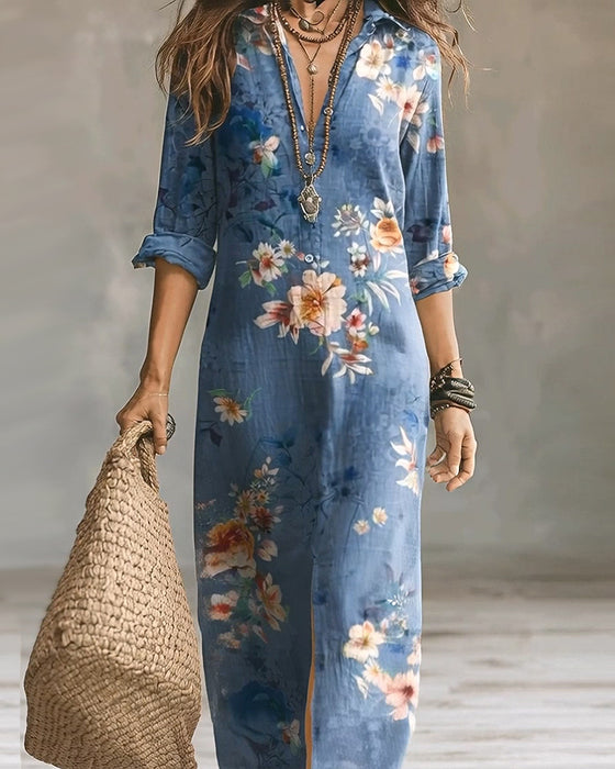 Kjole Blomstret Trykk Maxi