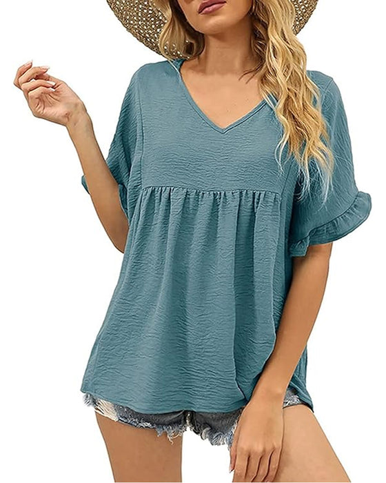 Bluse Avslappnet Rysje Loose Fit